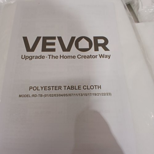 10PK VEVOR ROUND POLYESTER TABLE CLOTH - 120" - WHITE image 2
