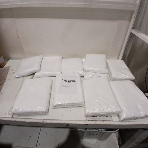 10PK VEVOR ROUND POLYESTER TABLE CLOTH - 120" - WHITE image 3