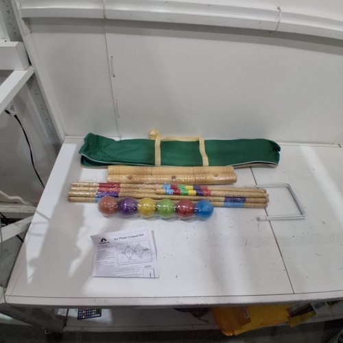 APUDARMIS 6-PLAYER CROQUET SET WITH PREMIUM PINE WOODEN MALLETS, COLOURED BALLS, WICKETS, STAKES , INCLUDES CARRY BAG -28" image 2