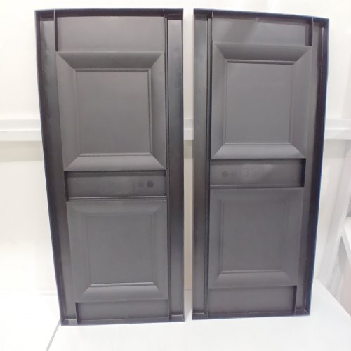 2PK WESTLAKE FAUX WOOD PLASTIC SHUTTER PANEL - 15" X 35" - BLACK image 4