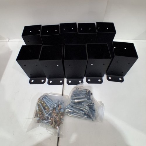 10PK POST ANCHOR BASE- 4" X 4" - BLACK (MODEL: QBLZ-4IN-10) image 2