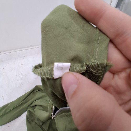 WOMAN'S SHEER LONG SLEEVE QUARTER-ZIP PULL OVER - SMALL - OLIVE GREEN image 3