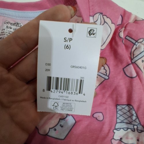 2PC GEORGE PRINTED PAJAMA SET - SMALL (6) - PINK image 3