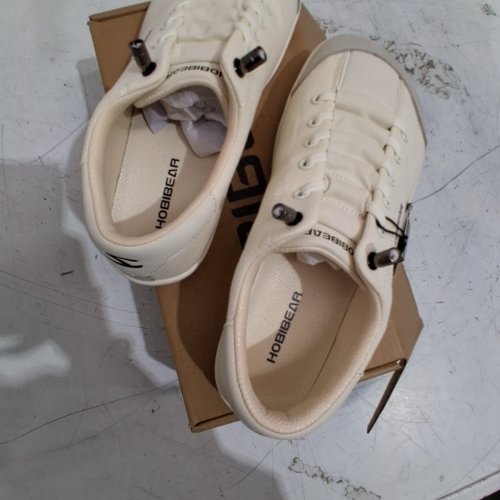 UNISEX ADULT HOBIBEAR BAREFOOT MINIMALIST SNEAKERS - WOMEN'S SIZE 9 WIDE / MEN'S SIZE 8 WIDE - CREAM / GRAY (STYLE : 00718852076929) image 3
