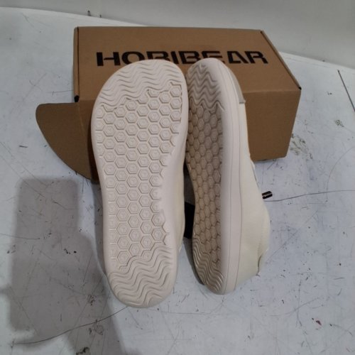 UNISEX ADULT HOBIBEAR BAREFOOT MINIMALIST SNEAKERS - WOMEN'S SIZE 9 WIDE / MEN'S SIZE 8 WIDE - CREAM / GRAY (STYLE : 00718852076929) image 5