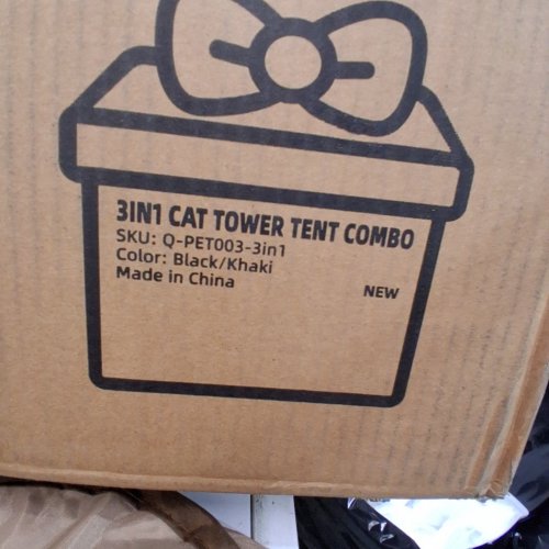 QUICK UP 3-IN-1 CAT ENCLOSURE TOWER TENT TUNNEL POP-UP CUBE OUTDOOR CLIMBING CAGE - EXTRA LARGE - TAN image 2