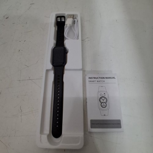 IMFRCHCS FITNESS TRACKER - SMART WATCH WITH 1.47" TOUCH DISPLAY - HEART RATE, BLOOD OXYGEN, SLEEP MONITOR - IP68 WATERPROOF TRACKER - BLACK (MODEL: B6) image 2