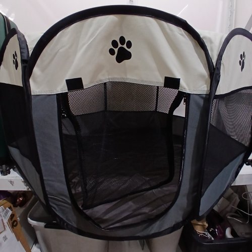 HORING PORTABLE POP UP PET PLAY PEN - 42" X 24" GREY image 3