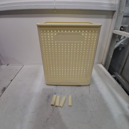 FOLDABLE ROLLING LAUNDRY BASKET STORAGE BASKET WITH HANDLES - 19" X 14" X 12" - BEIGE image 2