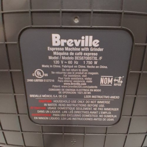 BREVILLE BARISTA EXPRESS ESPRESSO MACHINE - 120V - 18 - 22G - BLACK STAINLESS STEEL (MODEL: BES870BST1BNA1) image 3