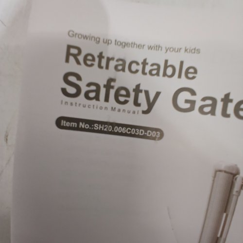 YABSLYFKEJI HEVAY DUTY EXTRA WIDE RECTACTABLE MESH GATE WITH REINFORCEMENTS - 40" X 196" - BLACK (MODEL: SH20-006C03D-D03) image 2
