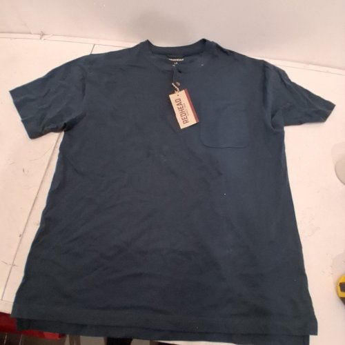 MENS REDHEAD HENLEY POCKET SHORT-SLEEVE SHIRT - LARGE - CADET BLUE image 2