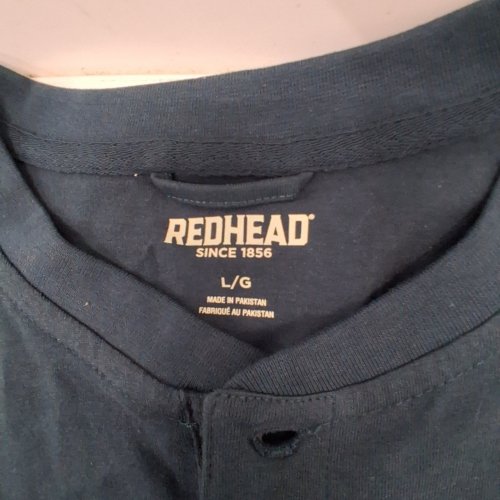 MENS REDHEAD HENLEY POCKET SHORT-SLEEVE SHIRT - LARGE - CADET BLUE image 4
