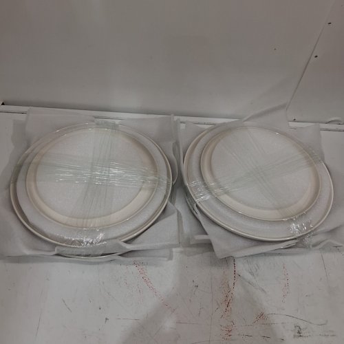 24PC MALACASA CERAMIC PLATES AND BOWLS SET - WHITE/COPPER BOTTOM (MODEL:TARA-H24) image 4