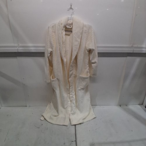 JOYSPUN WOMENS PLUSH ROBE - LARGE - CREAM image 2