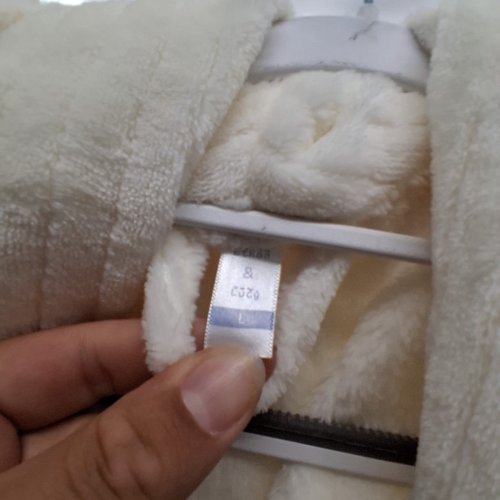 JOYSPUN WOMENS PLUSH ROBE - LARGE - CREAM image 3