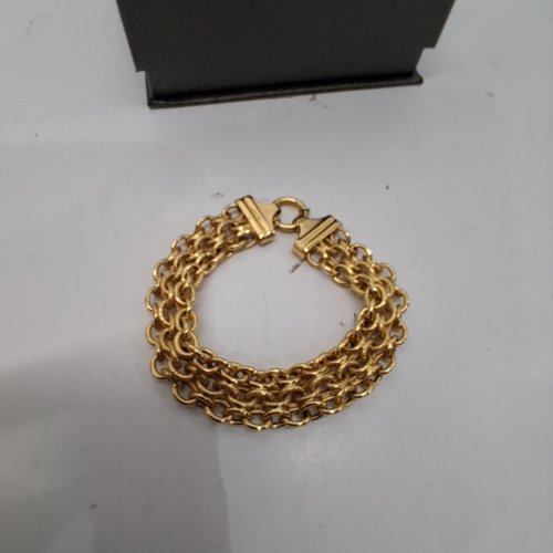 WOMENS MULTI-STRAND CHAIN BRACELET - 7.5" LENGTH- GOLD-TONE image 2