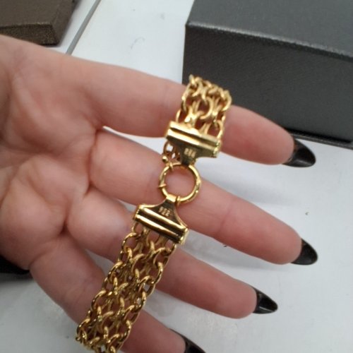 WOMENS MULTI-STRAND CHAIN BRACELET - 7.5" LENGTH- GOLD-TONE image 4
