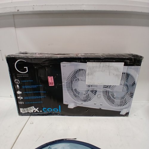 GENESIS HIGH VELOCITY REVERSIBLE AIRFLOW TWIN FAN, 3-SPEED, ADJUSTABLE THERMOSTAT, 24" X 12" X 4" - WHITE (MODEL: A1WINDOWFAN) image 4