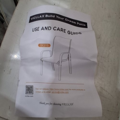 6PK ARKOST STACKABLE OUTDOOR FABRIC/METAL DINING CHAIR - 250LBS MAX - GRAY - (MODEL: DC613GY) image 6