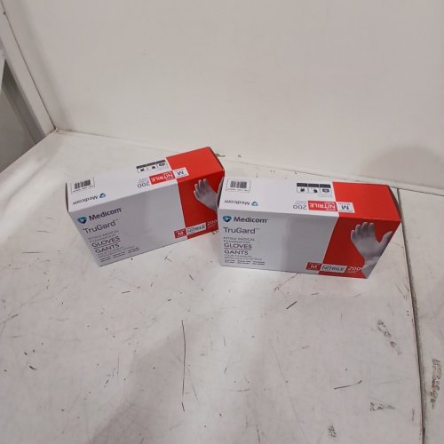 400PK MEDICOM® TRUGARD NITRILE MEDICAL EXAM GLOVES - MEDIUM - WHITE (MODEL: 1858761) image 2