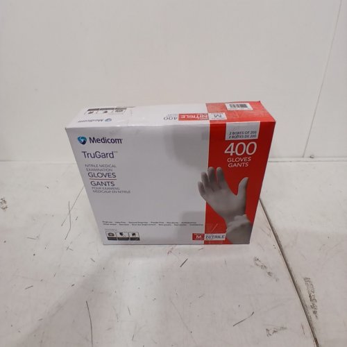 400PK MEDICOM® TRUGARD NITRILE MEDICAL EXAM GLOVES - MEDIUM - WHITE (MODEL: 1858761) image 3