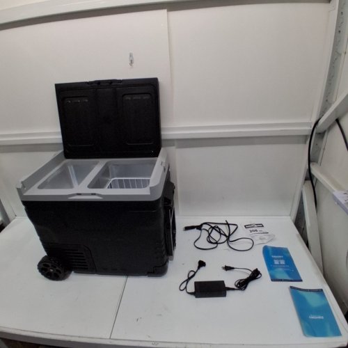 EUHOMY DUAL ZONE ELECTRIC PORTABLE COOLER - 12V/24V - 45L - BLACK/GREY (MODEL: ZBD-50D/CF024-50BL-CAEH) image 3