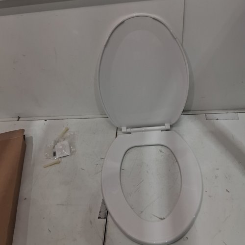 CENTOCO HEAVY DUTY PLASTIC ELONGATED TOILET SEAT - 18.5" - WHITE (MODEL: DS1600-001) image 2