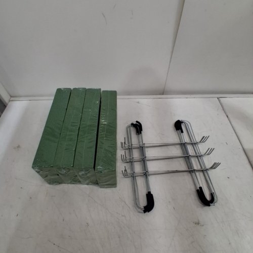 8PC HEADSTONE FLOWER HOLDER / SADDLES - 12" X 5" - GREEN image 3
