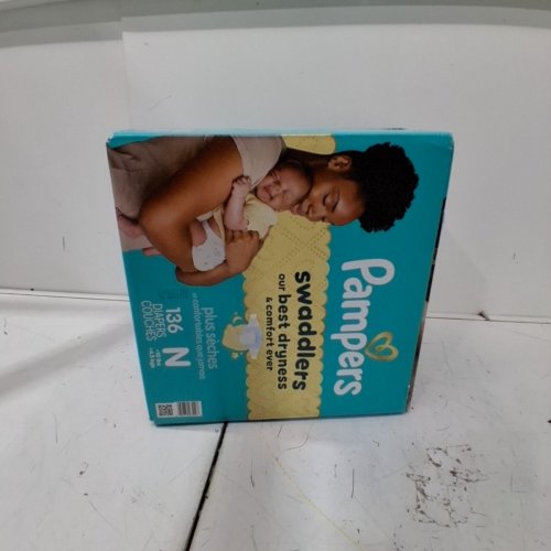 136PK PAMPERS SWADDLERS SKIN SAFE DISPOSABLE DIAPERS - NEWBORN image 2