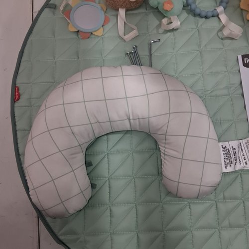 FISHER-PRICE WOOD BABY PLAYMAT LAY & PLAY DELUXE ACTIVITY GYM WITH WOODEN FRAME & TUMMY TIME SENSORY TOYS-FOR NEWBORNS 0+-BROWN/GREEN-(MODEL:JCY36) image 4