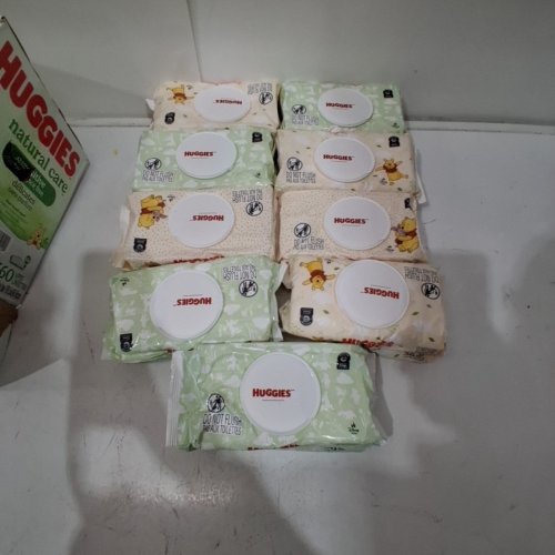 9PK HUGGIES NATURAL CARE SENSITIVE UNSCENTED REFILLABLE BABY WIPES (504 WIPES TOTAL) - WINNIE THE POOH image 2