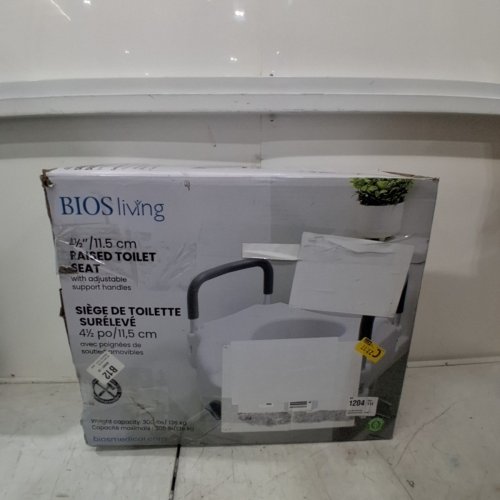 BIOS LIVING RAISED TOILET SEAT WITH HANDLES - 4.5" - WHITE (MODEL: 59013) image 5