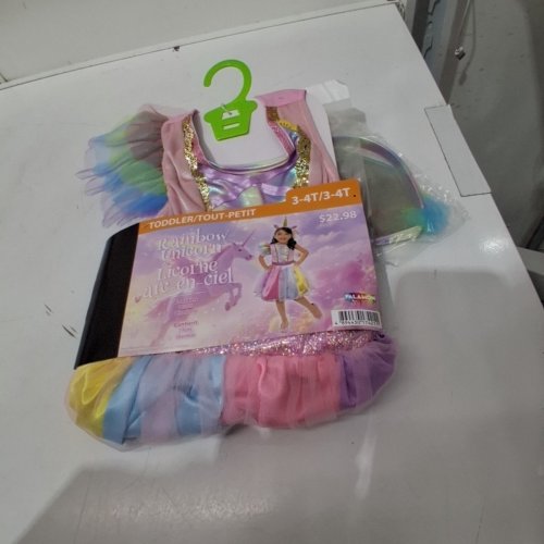 2PC GIRL'S PALAMON RAINBOW UNICORN COSTUME - 3T-4T - MULTICOLOURED image 2