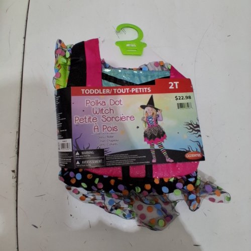 2PC GIRL'S GOODMARK POLKA DOT WITCH COSTUME - 2T - MULTICOLOUR (STYLE: CA34682) image 3