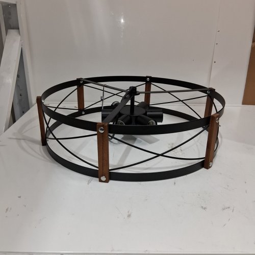 RUSTIC FARMHOUSE SEMI FLUSH MOUNT CEILING LIGHT - E26 - 6-LIGHT, 19.5"W - BLACK AND BROWN (MODEL: W6815-6) image 3