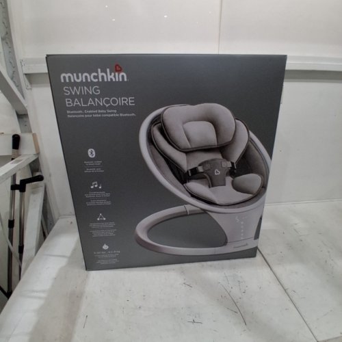 MUNCHKIN LIGHTWEIGHT SMART BLUETOOTH BABY SWING WITH NATURAL SWAY IN 5-SPEED & REMOTE - WHITE/GREY - (MODEL: MKCA0788 / 34499001) image 3
