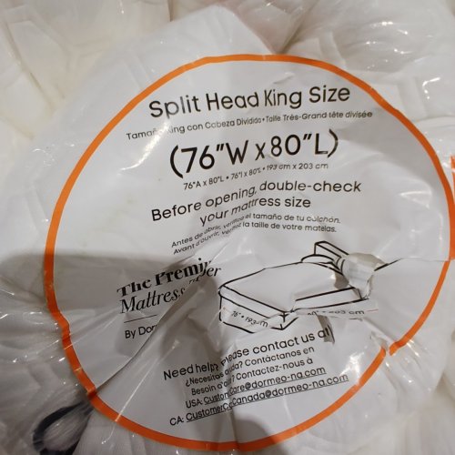 DORMEO PREMIUM SPLIT HEAD KING MATTRESS TOPPER - SPLIT KING - 76" W X 80" - WHITE (MODEL: 30004-1065) image 4