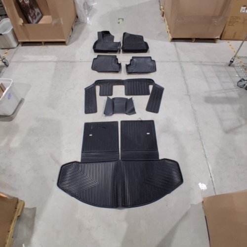 7PC AOMSATZO ALL WEATHER FLOOR LINERS & CARGO MAT WITH BACKREST MAT - FITS 2016-2023 MAZDA CX9 - BLACK (MODEL: FM-MA-006-ZH-2) image 2