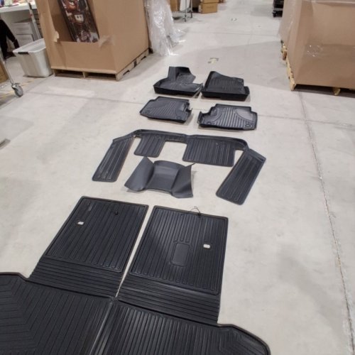7PC AOMSATZO ALL WEATHER FLOOR LINERS & CARGO MAT WITH BACKREST MAT - FITS 2016-2023 MAZDA CX9 - BLACK (MODEL: FM-MA-006-ZH-2) image 3