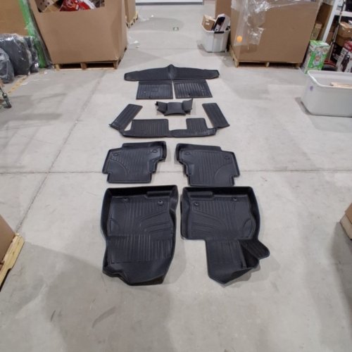 7PC AOMSATZO ALL WEATHER FLOOR LINERS & CARGO MAT WITH BACKREST MAT - FITS 2016-2023 MAZDA CX9 - BLACK (MODEL: FM-MA-006-ZH-2) image 4