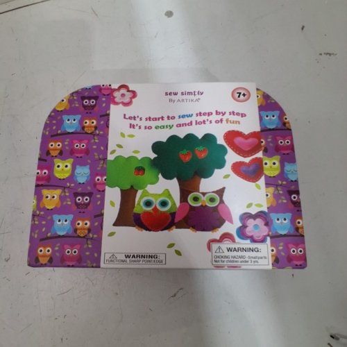 SEW SIMPLY BY ARTIKA OWL THEMED SEWING KIT WITH BOOKLET - PURPLE image 2