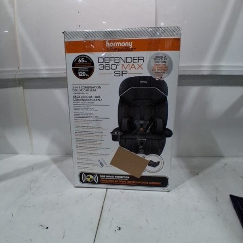 HARMONY DEFENDER 360° MAX SIP 3-IN-1 COMBINATION DELUXE CAR SEAT - 26.5LB - 120LB - MIDNIGHT/WHITE (MODEL: 0302039BLK) image 5