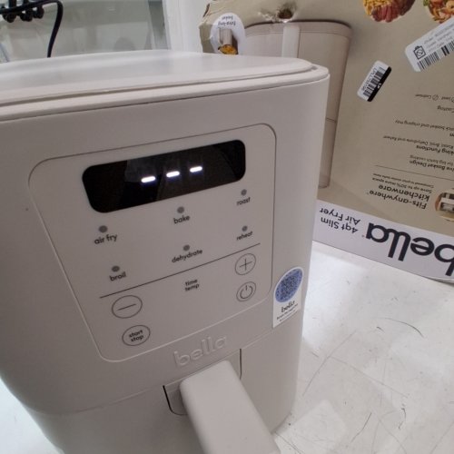 BELLA SLIM CERAMIC NON-STICK COATING AIR FRYER - 4QT - OATMILK (MODEL: 35100) image 2