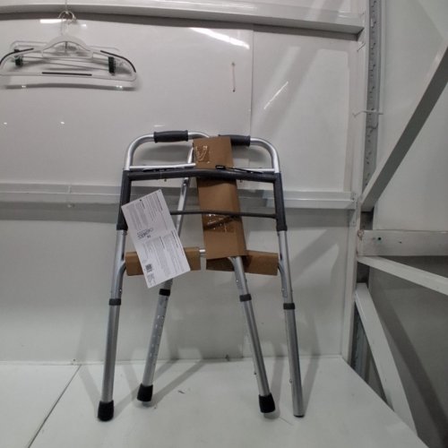 BIOS LIVING FOLDING WALKER - ADJUSTABLE HEIGHT: 32” - 38.5" - 300LBS MAX - SILVER (MODEL: BD770) image 2