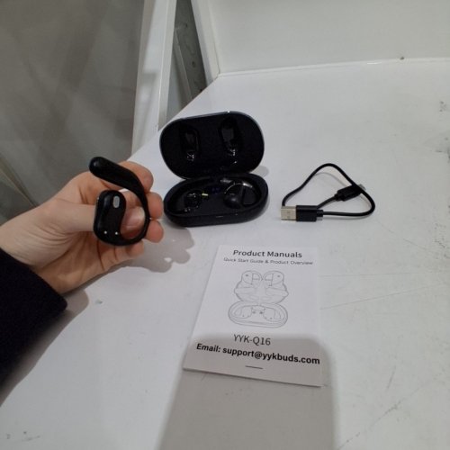 EAR MOUNTED WIRELESS HEADPHONES WITH TRANSLATE FUNCTION - BLACK/SILVER - (MODEL: YYK-Q16) image 3