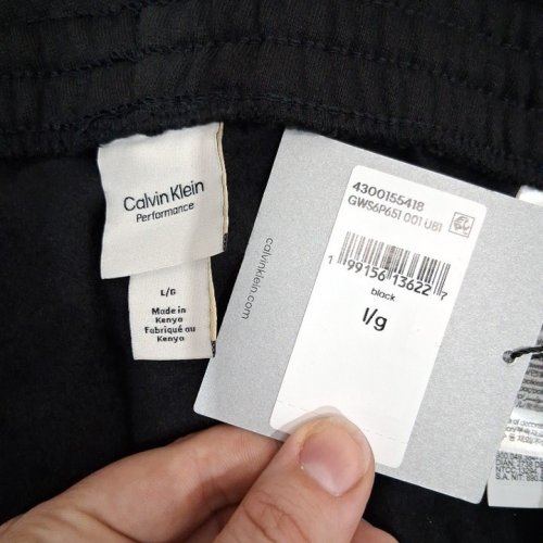 WOMENS CALVIN KLEIN PERFORMANCE BRUSHED STRAIGHT LEG JOGGERS - LARGE - BLACK (STYLE: GWS6P651) image 2