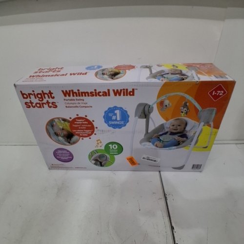 BRIGHT STARTS WHIMSICAL WILD PORTABLE AUTOMATIC 6-SPEED BABY SWING (MODEL: 11803) image 4
