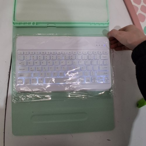 2-IN-1 KEYBOARD CASE AND STAND KEYBOARD CASE FOR VARIOUS GALAXY TAB TABLETS - MINT GREEN image 2