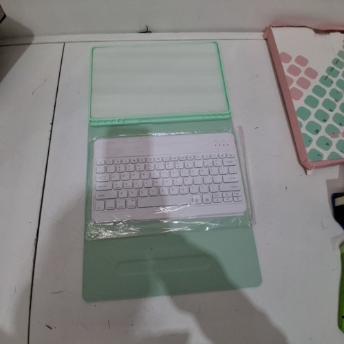 2-IN-1 KEYBOARD CASE AND STAND KEYBOARD CASE FOR VARIOUS GALAXY TAB TABLETS - MINT GREEN image 4